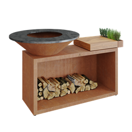 OFYR Grill Island Corten 100 Teak Wood